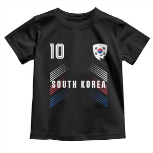 South Korea Soccer Sports Graphic Number 10 Jersey Style Toddler T Shirt Proud Korean Football Fans Game Day Pride TS02 Black Print Your Wear