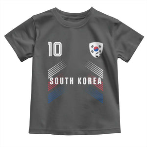 South Korea Soccer Sports Graphic Number 10 Jersey Style Toddler T Shirt Proud Korean Football Fans Game Day Pride TS02 Dark Heather Print Your Wear