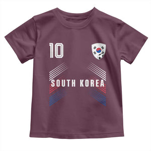 South Korea Soccer Sports Graphic Number 10 Jersey Style Toddler T Shirt Proud Korean Football Fans Game Day Pride TS02 Maroon Print Your Wear