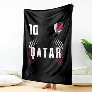 Qatar Soccer Sports Graphic Number 10 Jersey Style Throw Blanket Proud Qatari Football Fans Game Day Pride TS02 Print Your Wear