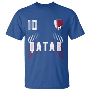 Qatar Soccer Sports Graphic Number 10 Jersey Style T Shirt Proud Qatari Football Fans Game Day Pride TS02 Royal Blue Print Your Wear