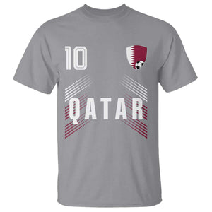 Qatar Soccer Sports Graphic Number 10 Jersey Style T Shirt Proud Qatari Football Fans Game Day Pride TS02 Sport Gray Print Your Wear