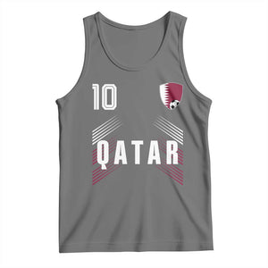 Qatar Soccer Sports Graphic Number 10 Jersey Style Tank Top Proud Qatari Football Fans Game Day Pride TS02 Black Heather Print Your Wear