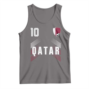 Qatar Soccer Sports Graphic Number 10 Jersey Style Tank Top Proud Qatari Football Fans Game Day Pride TS02 Deep Heather Print Your Wear