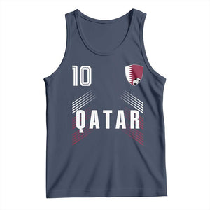 Qatar Soccer Sports Graphic Number 10 Jersey Style Tank Top Proud Qatari Football Fans Game Day Pride TS02 Navy Print Your Wear