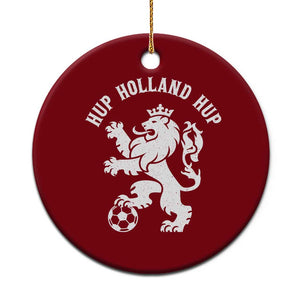 Hup Holland Hup Netherlands Crowned Lion Rampant Playing Football Graphic Ceramic Ornament Nederlands Coat of Arms Inspo Dutch Soccer Fans