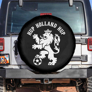 Hup Holland Hup Netherlands Crowned Lion Rampant Playing Football Graphic Spare Tire Cover Nederlands Coat of Arms Inspo Dutch Soccer Fans