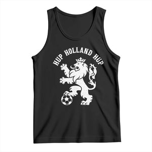 Hup Holland Hup Netherlands Crowned Lion Rampant Playing Football Graphic Tank Top Nederlands Coat of Arms Inspo Dutch Soccer Fans