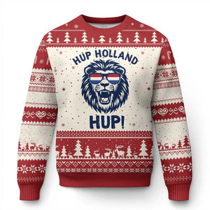 Hup Holland Hup Lion Netherlands Flag Ugly Christmas Sweater Nederlands Dutch Pride Soccer Fans