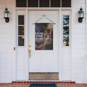 Faith Over Fear Psalm 118:5 Christian Patriotic Garden Flag Jesus Lion Cross American Flag TS02 Print Your Wear