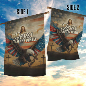 Jesus Take the Wheel Patriotic Eagle Garden Flag Christian American Flag Faith TS02 Print Your Wear