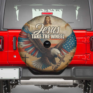 Jesus Take the Wheel Patriotic Eagle Spare Tire Cover Christian American Flag Faith TS02 Multicolor Print Your Wear
