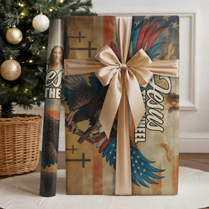 Jesus Take the Wheel Patriotic Eagle Wrapping Paper Roll Christian American Flag Faith TS02 Glossy Multicolor Print Your Wear