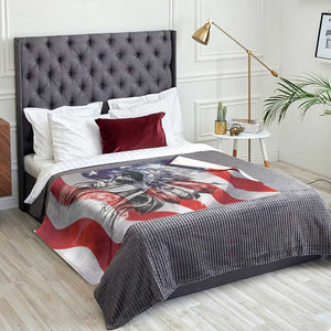 Patriotic Native American Chief Feather Headdress Throw Blanket Indigenous Pride USA Flag Heritage Gift TS02 Print Your Wear