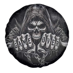 Grim Reaper Game Over Skeletal Fists Spare Tire Cover Badass Gothic Biker Skull Dark Fantasy Offroad Decor TS02 Print Your Wear