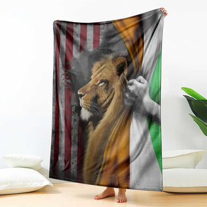Irish American Heritage Lion of Judah Throw Blanket Patriotic Christian Jesus Crown of Thorns Faith Gift TS02 Print Your Wear