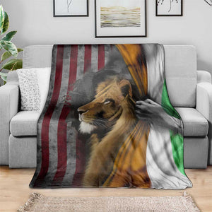 Irish American Heritage Lion of Judah Throw Blanket Patriotic Christian Jesus Crown of Thorns Faith Gift TS02 Print Your Wear