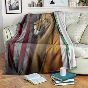 Irish American Heritage Lion of Judah Throw Blanket Patriotic Christian Jesus Crown of Thorns Faith Gift TS02 Print Your Wear