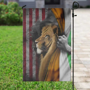 Irish American Heritage Lion of Judah Garden Flag Patriotic Christian Jesus Crown of Thorns Faith Gift TS02 Print Your Wear