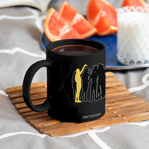 Viral Basketball Pointing Huddle Coffee Mug Funny Women Sports Culture Meme Yellow Silhouette Graphic TS02 Print Your Wear