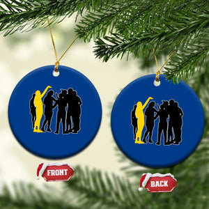 Viral Basketball Pointing Huddle Ceramic Ornament Funny Women Sports Culture Meme Yellow Silhouette Graphic TS02 1pc Blue Print Your Wear