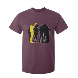 Viral Basketball Pointing Huddle T Shirt For Kid Funny Women Sports Culture Meme Yellow Silhouette Graphic TS02 Maroon Print Your Wear