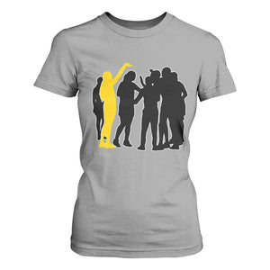 Viral Basketball Pointing Huddle T Shirt For Women Funny Women Sports Culture Meme Yellow Silhouette Graphic TS02 Sport Gray Print Your Wear