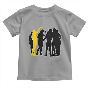 Viral Basketball Pointing Huddle Toddler T Shirt Funny Women Sports Culture Meme Yellow Silhouette Graphic TS02 Sport Gray Print Your Wear