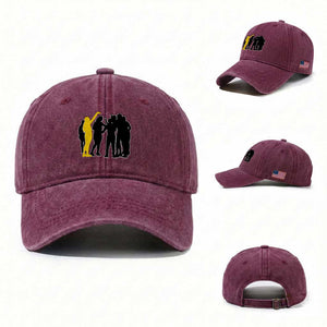 Viral Basketball Pointing Huddle Washed Cotton Baseball Cap Funny Women Sports Culture Meme Yellow Silhouette Graphic TS02 Washed Cap Universal Fit Burgundy Print Your Wear