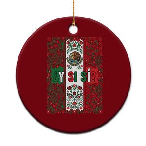 Y Si Si Mexican Flag Floral Folk Art Ceramic Ornament Viva Mexico Pride for Soccer Football Fans TS02 1pc Red Print Your Wear