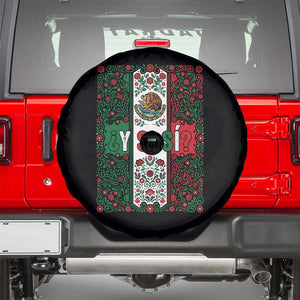 Y Si Si Mexican Flag Floral Folk Art Spare Tire Cover Viva Mexico Pride for Soccer Football Fans TS02 Black Print Your Wear
