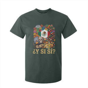 Y Si Si Mexican Flag Fiesta Taco Tequila Sugar Skull Graphic T Shirt For Kid What If Mexico Party Culture Performance TS02 Dark Forest Green Print Your Wear