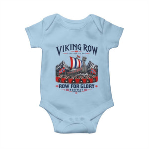 Viking Row Ro Ro Norway Norge Norwegian Flag Baby Onesie Row For Glory Norway Together As One Retro Football Fans TS02 Light Blue Print Your Wear