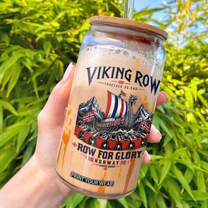 Viking Row Ro Ro Norway Norge Norwegian Flag Glass Can Row For Glory Norway Together As One Retro Football Fans TS02 White Print Your Wear
