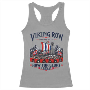 Viking Row Ro Ro Norway Norge Norwegian Flag Racerback Tank Top Row For Glory Norway Together As One Retro Football Fans TS02 Sport Gray Print Your Wear