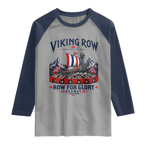 Viking Row Ro Ro Norway Norge Norwegian Flag Raglan Shirt Row For Glory Norway Together As One Retro Football Fans TS02 Sport Gray Navy Print Your Wear