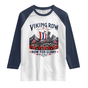 Viking Row Ro Ro Norway Norge Norwegian Flag Raglan Shirt Row For Glory Norway Together As One Retro Football Fans TS02 White Navy Print Your Wear