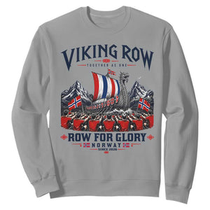 Viking Row Ro Ro Norway Norge Norwegian Flag Sweatshirt Row For Glory Norway Together As One Retro Football Fans TS02 Sport Gray Print Your Wear