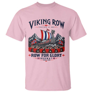 Viking Row Ro Ro Norway Norge Norwegian Flag T Shirt Row For Glory Norway Together As One Retro Football Fans TS02 Light Pink Print Your Wear