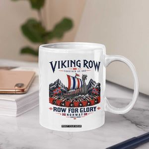 Viking Row Ro Ro Norway Norge Norwegian Flag Coffee Mug Row For Glory Norway Together As One Retro Football Fans TS02 Print Your Wear