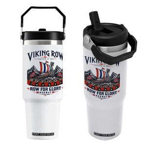 Viking Row Ro Ro Norway Norge Norwegian Flag Flip Straw Tumbler Row For Glory Norway Together As One Retro Football Fans TS02 One Size: 30 oz White Print Your Wear