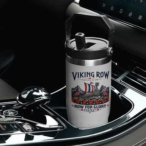 Viking Row Ro Ro Norway Norge Norwegian Flag Flip Straw Tumbler Row For Glory Norway Together As One Retro Football Fans TS02 Print Your Wear