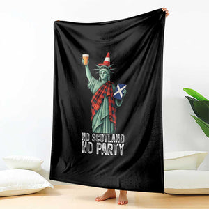 No Scotland No Party Funny Statue of Liberty Celebration Throw Blanket Saltire Flag Glasgow Cone Scottish Football Fans TS02 Print Your Wear