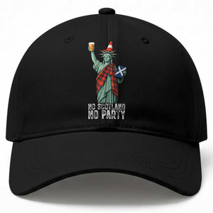 No Scotland No Party Funny Statue of Liberty Celebration Baseball Cap Saltire Flag Glasgow Cone Scottish Football Fans TS02 Print Your Wear