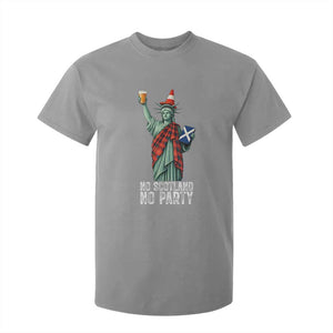 No Scotland No Party Funny Statue of Liberty Celebration T Shirt For Kid Saltire Flag Glasgow Cone Scottish Football Fans TS02 Sport Gray Print Your Wear