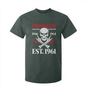 Funny Baby Boomer The Badass Generation T Shirt For Kid EST 1961 Birthday Gift Skull Rock On Graphic