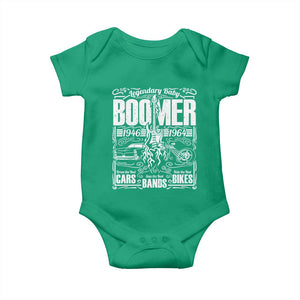 Legendary Baby Boomer Generation 1946 to 1964 Baby Onesie Vintage Rocker Classic Cars And Bikes Graphic