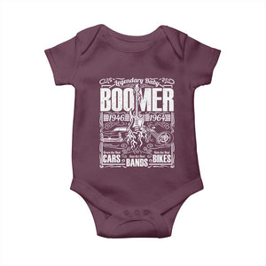 Legendary Baby Boomer Generation 1946 to 1964 Baby Onesie Vintage Rocker Classic Cars And Bikes Graphic