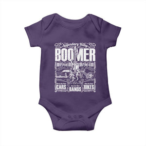 Legendary Baby Boomer Generation 1946 to 1964 Baby Onesie Vintage Rocker Classic Cars And Bikes Graphic