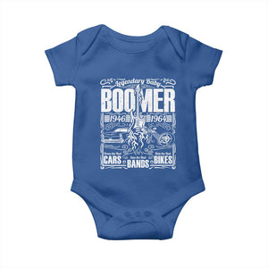 Legendary Baby Boomer Generation 1946 to 1964 Baby Onesie Vintage Rocker Classic Cars And Bikes Graphic